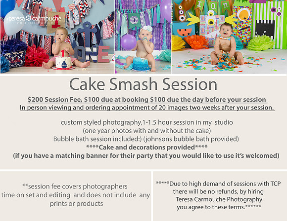 cake smash ONE price guide