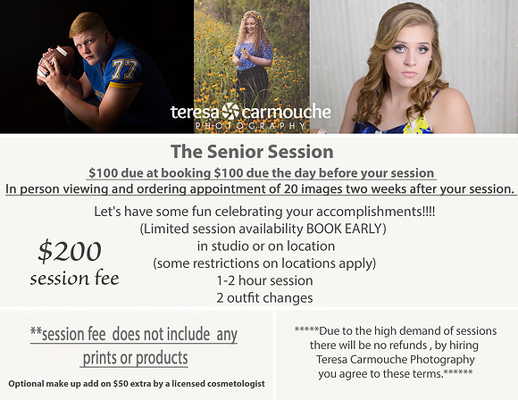 senior session price guide